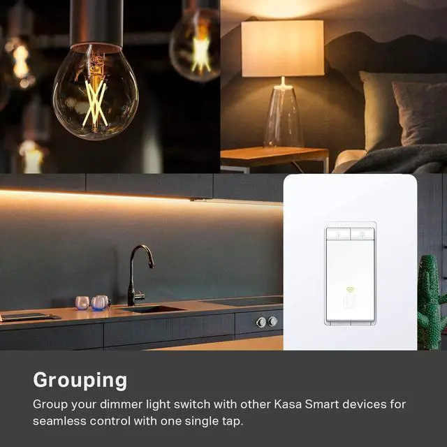 Alt view image 14 of 20 - Kasa Smart Dimmer Switch HS220, Single Pole, Needs Neutral Wire, 2.4GHz Wi-Fi Light Switch Works with Alexa and Google Home, UL Certified,, No Hub Required