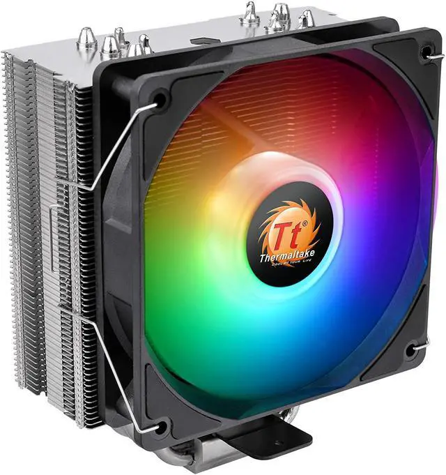Alt view image 7 of 10 - Thermaltake UX210 5V Motherboard ARGB Sync 16.8 Million Colors 10 Addressable LED Intel/AMD Universal Socket Copper Base U-Shape Heatpipes Hydraulic Bearing 150W CPU Cooler CL-P079-CA12SW-A