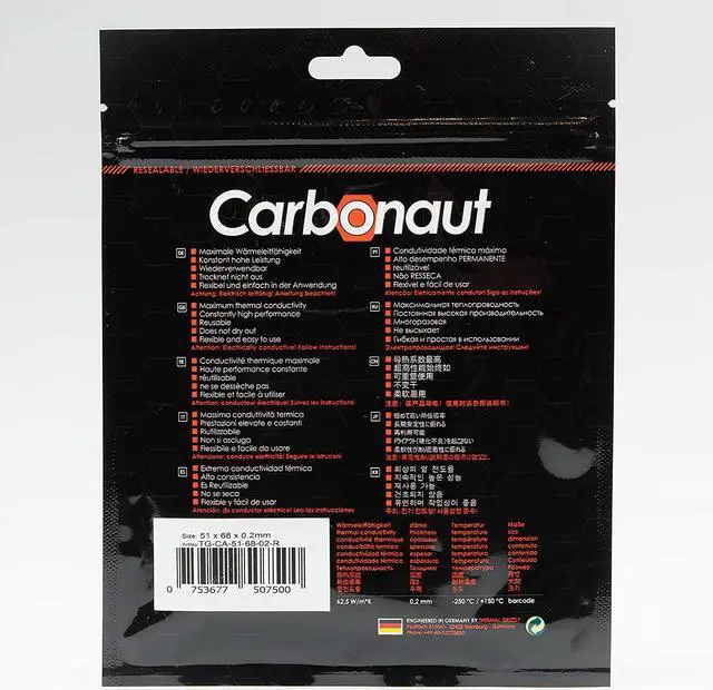 Alt view image 11 of 20 - Thermal Grizzly Carbonaut 51 x 68 x 0.2 mm
