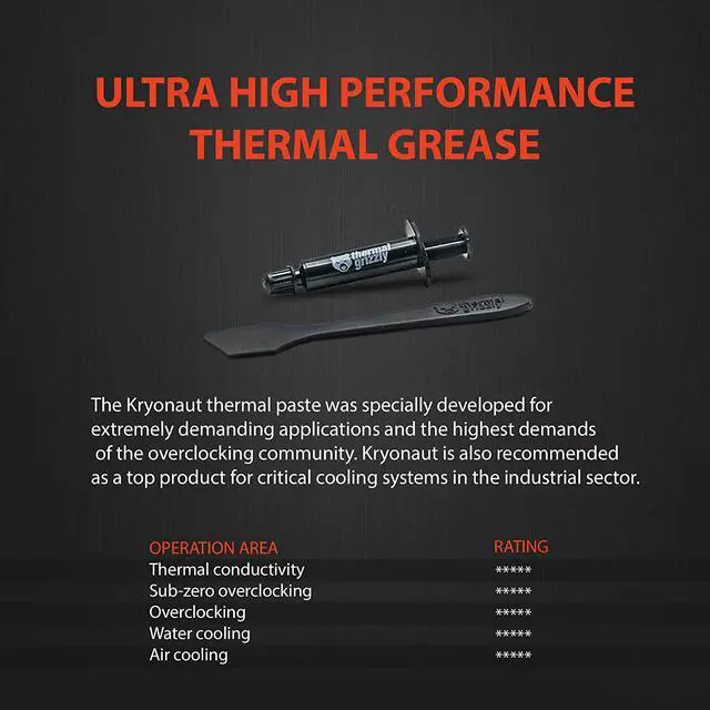 Alt view image 19 of 20 - Thermal Grizzly Kryonaut Thermal Grease Paste - 11.1 Grams