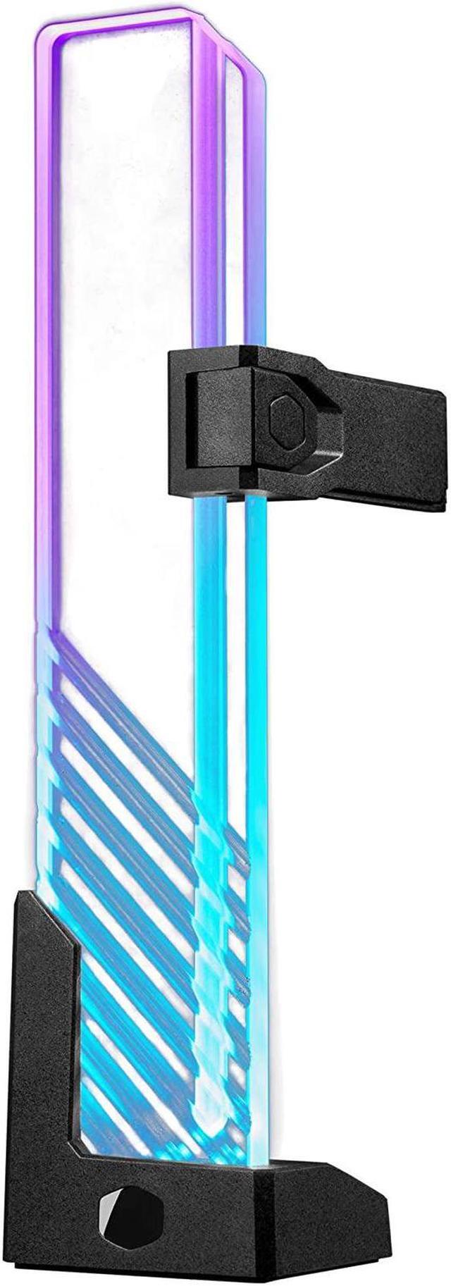Alt view image 13 of 16 - Cooler Master MasterAccessory ARGB GPU Support Bracket, Edge-Lit ARGB Tempered Glass, Universal GPU Bracket, Multiple Orientations