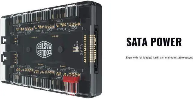 Alt view image 8 of 9 - Cooler Master MasterFan ARGB and PWM Hub - 6 Ports for Addressable RGB Lighting with PWM