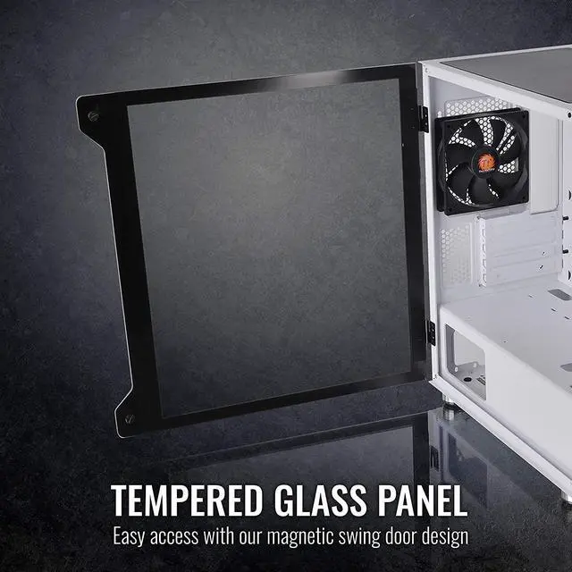 Alt view image 17 of 18 - Thermaltake S100 Tempered Glass Snow Edition Micro-ATX Mini-Tower Computer Case with 120mm Rear Fan Pre-Installed CA-1Q9-00S6WN-00