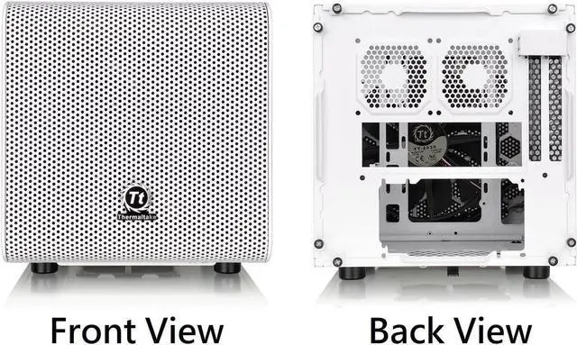 Alt view image 11 of 14 - Thermaltake Core V1 Snow Edition Extreme Mini ITX Cube Chassis, Compatible with Air and Liquid Cooling Builds CA-1B8-00S6WN-01