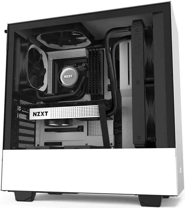 Alt view image 13 of 20 - NZXT H510 - Compact ATX Mid-Tower PC Gaming Case - Front I/O USB Type-C Port - Tempered Glass Side Panel - Cable Management System - Water-Cooling Ready - Steel Construction - White/Black, CA-H510B-W1