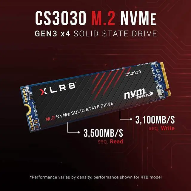 Alt view image 9 of 10 - PNY XLR8 CS3030 M.2 2280 500GB PCI-Express 3.0 x4 3D TLC Internal Solid State Drive (SSD) M280CS3030-500-RB