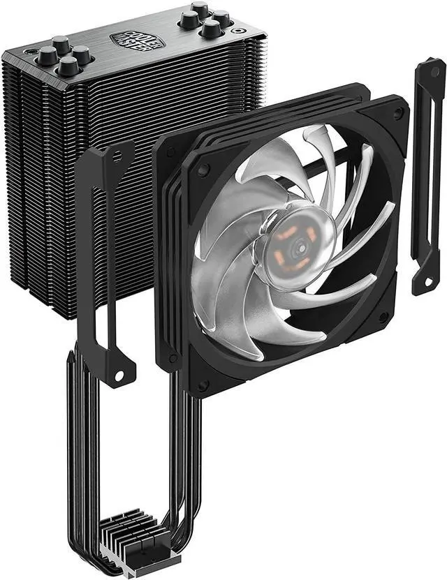 Alt view image 10 of 12 - Cooler Master Hyper 212 RGB Black Edition CPU Air Cooler, SF120R RGB Fan, 4 CD 2.0 Heatpipes, Anodized Gun-Metal Black, RGB Lighting for AMD Ryzen/Intel LGA1200/1151 LGA 1700 Compatible