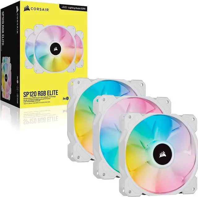 Alt view image 14 of 19 - CORSAIR iCUE SP120 RGB ELITE Performance 120mm White PWM Triple Fan Kit with iCUE Lighting Node
