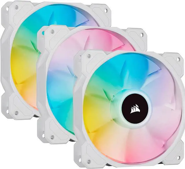 Alt view image 13 of 19 - CORSAIR iCUE SP120 RGB ELITE Performance 120mm White PWM Triple Fan Kit with iCUE Lighting Node