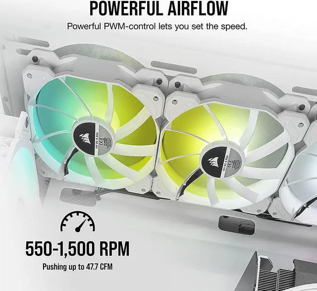 Alt view image 17 of 17 - CORSAIR iCUE SP120 RGB ELITE Performance 120mm White PWM Single Fan (CO-9050136-WW)