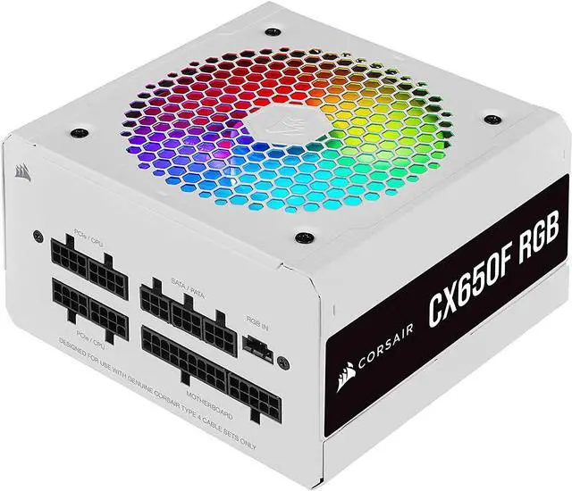 Alt view image 8 of 13 - CORSAIR CX-F RGB Series CX650F RGB White 650W 80 PLUS Bronze Fully Modular ATX Power Supply, CP-9020226-NA