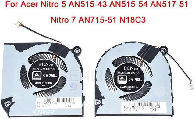 Main image of Notebook PC Fans Radiator Cooler GPU CPU Cooling Fan For Acer Nitro 5 AN515-43 AN515-54 AN517-51 Nitro7 AN715-51 N18C3 New