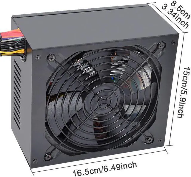 Alt view image 5 of 7 - ATX 1600W Power Supply, 110V-240V PSU Support 6 GPU Mining Rig with US Plug Adapter Cable, Video Card Power Supply with Auto-Thermally Controlled Fan Fits for BTC ETC ETH