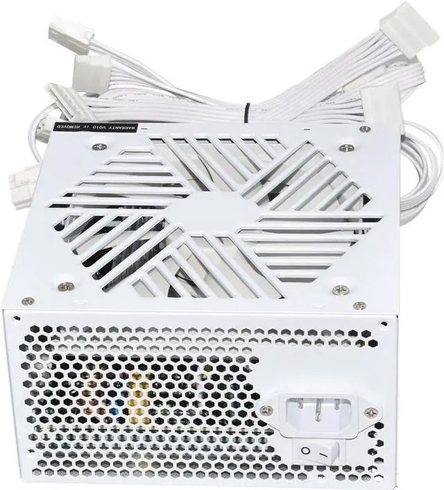 Alt view image 4 of 7 - New White PC PSU 20+4Pin 12V ATX 650W 110-264V Professional E-Sports Video Game Computer Power Supply 12cm Fan