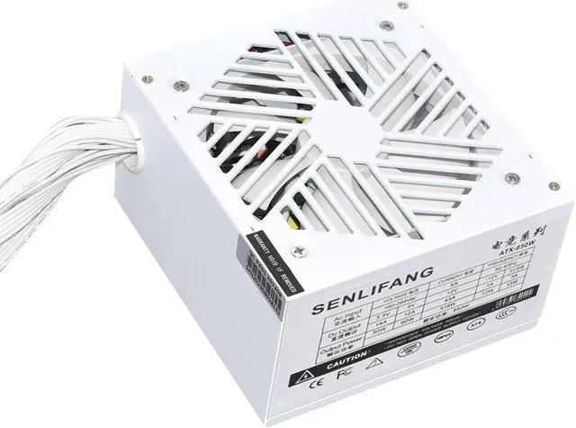 Alt view image 7 of 7 - New White PC PSU 20+4Pin 12V ATX 650W 110-264V Professional E-Sports Video Game Computer Power Supply 12cm Fan