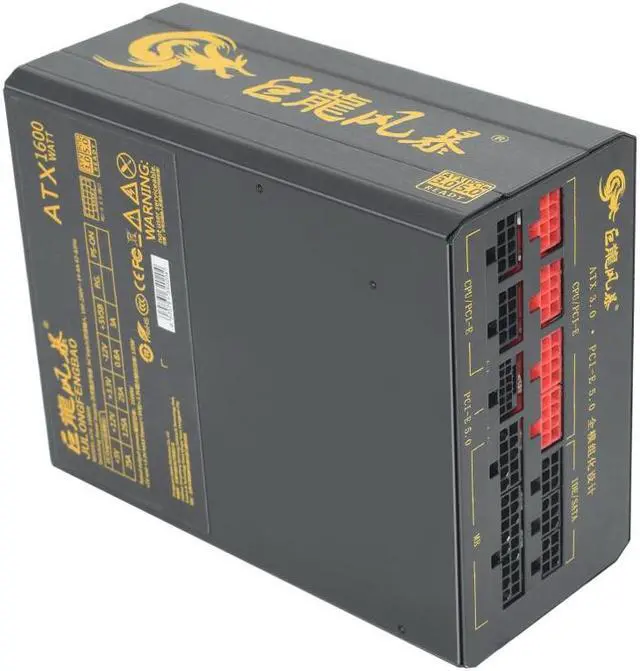 Alt view image 5 of 7 - 1600W Support Dual CPU Power Supply ATX3.0 PCIe5.0 PC Active Unit Professional E-Sports Video Game Computer PSU
