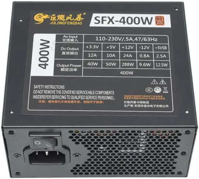 Alt view image 6 of 7 - 80Plus Bronze SFX Micro 400W PSU 110-230V Active PC Full Module High Efficiency Computer Power Supply