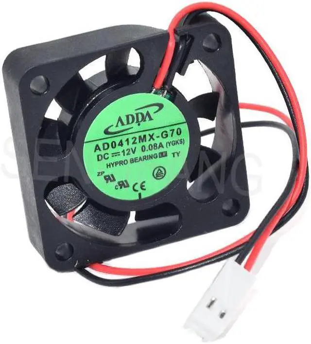 Alt view image 2 of 3 - New 40MM 4010 Cooler AD0412MX-G70 For ADDA 40*40*10MM DC12V 0.08A 2-Line Hydraulic Bearing Silent Cooling Fan