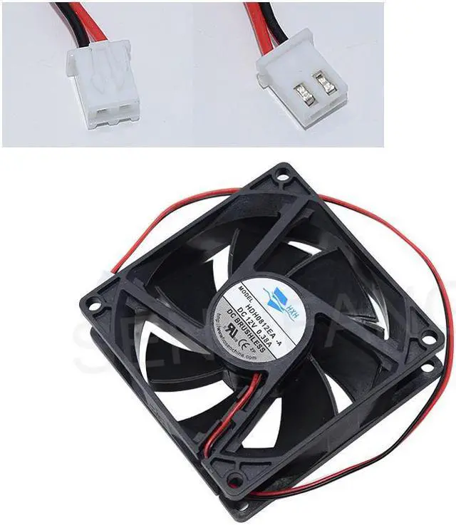 Alt view image 4 of 5 - HDH0812EA -A Cooling 8025 DC12V 0.38A Square Fan 80*80*25MM Two Lines Cooler Well Fully Tested