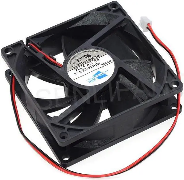 Alt view image 3 of 5 - HDH0812EA -A Cooling 8025 DC12V 0.38A Square Fan 80*80*25MM Two Lines Cooler Well Fully Tested
