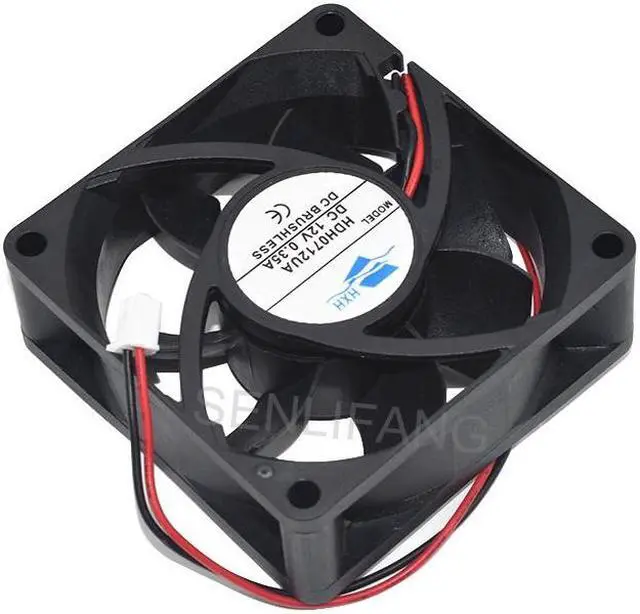 Alt view image 3 of 4 - Brand New Cooler HDH0712UA For HXH DC12V 0.35A 2 Wires Square Cooling 70x70x25MM 7025 Fan