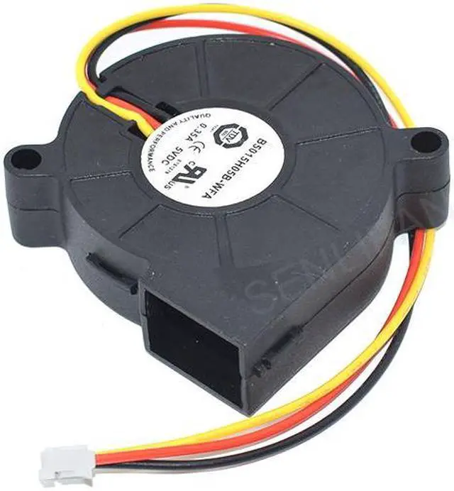 Alt view image 2 of 4 - New 5CM 5015 DC5V 0.35A B5015H05B-WFA 3Lines Dual Ball Bearing Turbo Fan Blower 50*50*15MM For T&T