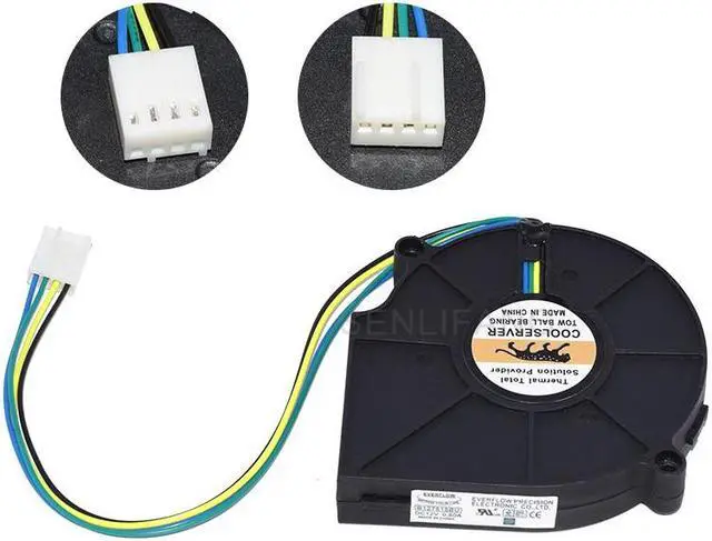 Alt view image 4 of 5 - For EVERFLOW COOLSERVER BB7515BU B127515BU DC 12V 0.80A 4-Wire 75X75X15mm Copper Radiator CPU Heat Sink Fan