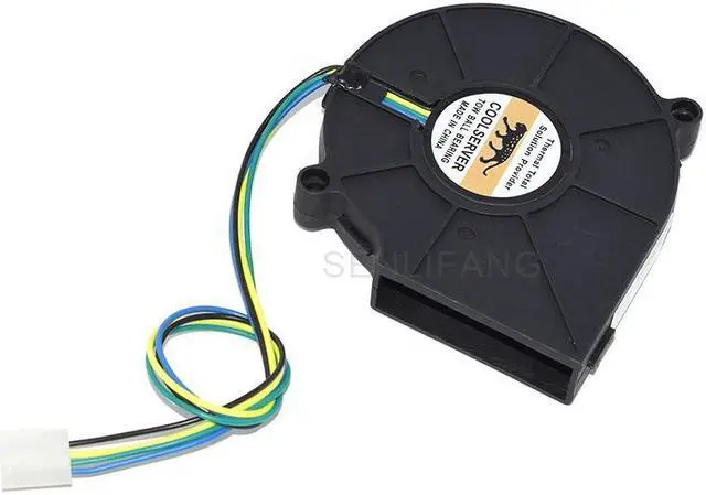 Alt view image 3 of 5 - For EVERFLOW COOLSERVER BB7515BU B127515BU DC 12V 0.80A 4-Wire 75X75X15mm Copper Radiator CPU Heat Sink Fan
