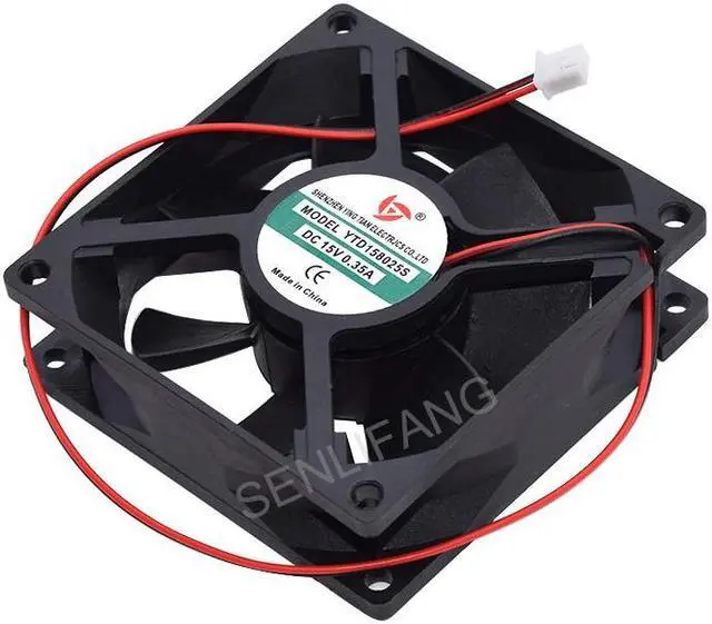 Alt view image 3 of 5 - Brand New YTD158025S DC 15V 0.35A 80x80x25mm 2-Wire Square Cooling Fan
