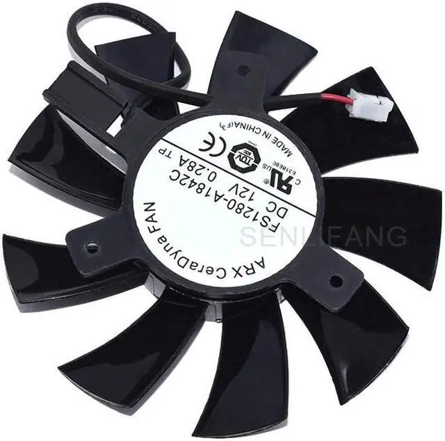 Main image of New For ARX FS1280-A1842C 12 V 0.28 A DC 75 MM C.T.C 40 MM Two-Wire Frameless Video Card Fan