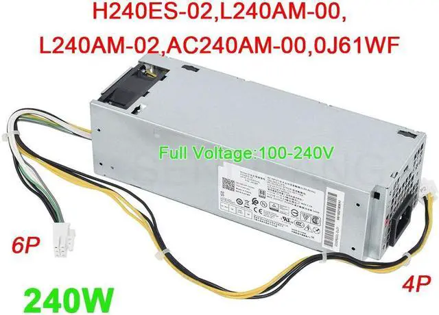 Main image of For Dell 3050 3060 3650 5050 7050 6Pin 240W Power Supply H240ES-02 L240AM-00 L240AM-02 AC240AM-00 B240NM-00 H240NM-00 0J61WF New