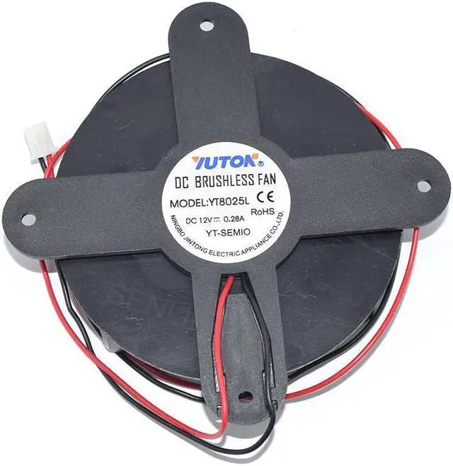 Alt view image 2 of 6 - New 2Lines Cooler For Turtle Hatcher DC12V 0.28A Cooling YT8025L M4-7G YUTON Car Refrigerator Silent 8025 Cross Butterfly Fan