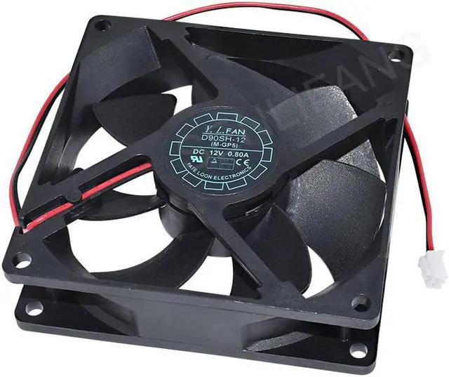 Main image of Band New Cooler D90SH-12 9025 90MM 9CM DC 12V 0.80A 2 Wires Chassis Cooling Fan