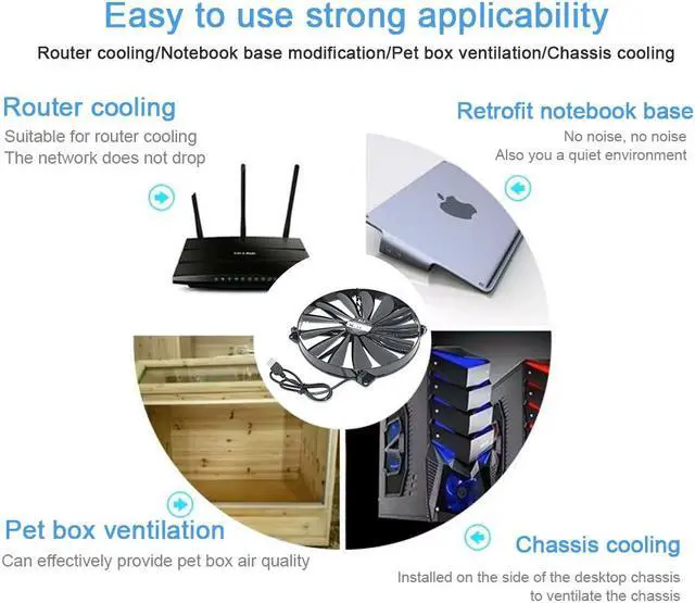 Alt view image 4 of 4 - New For Cooler Master A20020-07CA-2JN-F1  DF2002005SELN DC5V 0.30A 20cm 200*200*20MM USB Cooling Fan