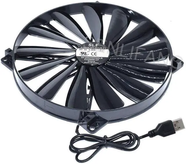 Alt view image 2 of 4 - New For Cooler Master A20020-07CA-2JN-F1  DF2002005SELN DC5V 0.30A 20cm 200*200*20MM USB Cooling Fan