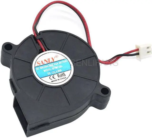 Alt view image 4 of 5 - Hot Selling For SANLY SF5015SL 5cm 5015 50x50x15mm 2Pin 2-Wire 12V 0.06A 0.72W Industrial Blower For Humidifier Cooling Fan New