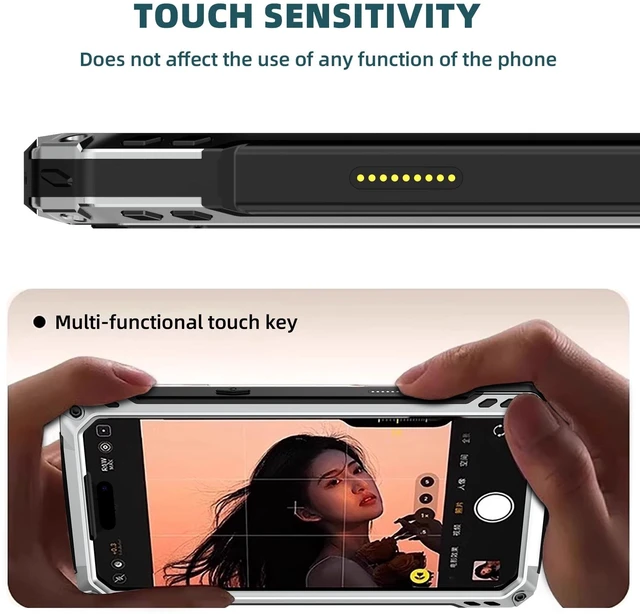 Alt view image 5 of 7 - For iPhone 18 Pro Max Case with 360° Rotating Aluminum Kickstand,Lens Screen Protector Magnetic Shockproof Translucent Cover,Silver