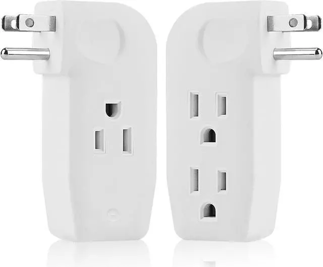 Alt view image 2 of 4 - 3 Way Outlet Vertical Wall Tap Splitter Adapter with 3 Prong Plug for Behind Furniture, Hard Plastic,UL Listed,1PK…