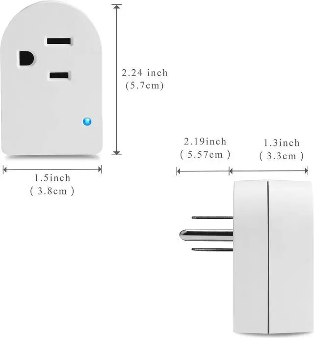 Alt view image 2 of 5 - Single Surge Protector Plug, Grounded Outlet Wall Tap Adapter with Indicator Light, 1 Outlet,245J/125V, UL, White, 2Pack