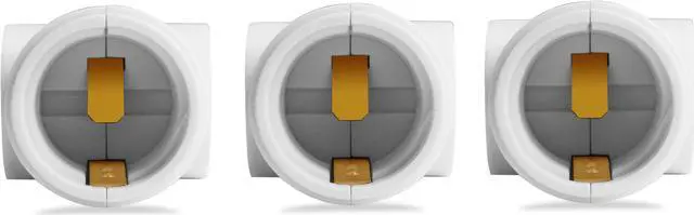 Alt view image 3 of 4 - 2 Outlet Light Socket to Plug Adapter, Electrical Screw in Light Bulb Socket Outlet Adapter, Lamp Holder, Dual Polarized E26 ETL, White (3PACK)