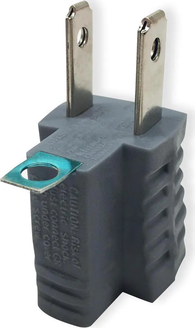 Alt view image 3 of 3 - 3 Prong to 2 Prong Adapter, Polarized Grounding Converter, 3-Prong Plug Adapter, ETL, Grey, 4 Pack