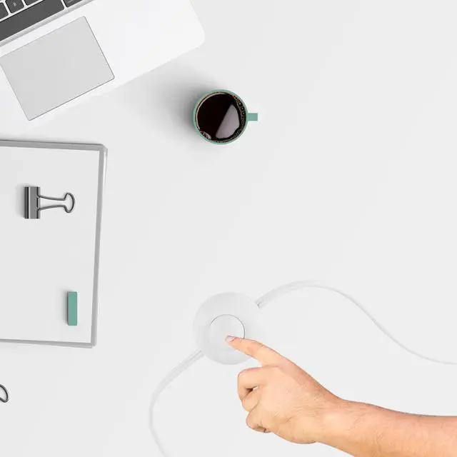 Alt view image 5 of 5 - Extension Cords, 3 Outlets 12FT Power Cord with Hand/Foot Switch, Safety Twist-Lock, White (Foot switch/2PK)