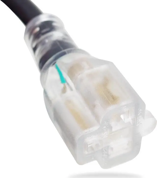 Alt view image 5 of 5 - 25 Ft NEMA 5-20 Plug to 5-20 Connector Extension Power Cord,20A/125V,12/3 SJTW,T Blade Power Cord,Black