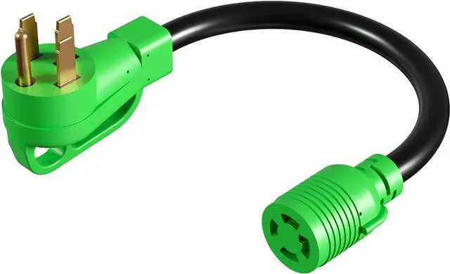 Main image of oviitech NEMA 14-50P to L14-30R Generator Transfer Switch Adapter Cord,250V, SJTW 10AWG*3C,50Amp Male to 30Amp Female Generator Welder Dryer RV EV Adapter Cord, 1.5FT,Green