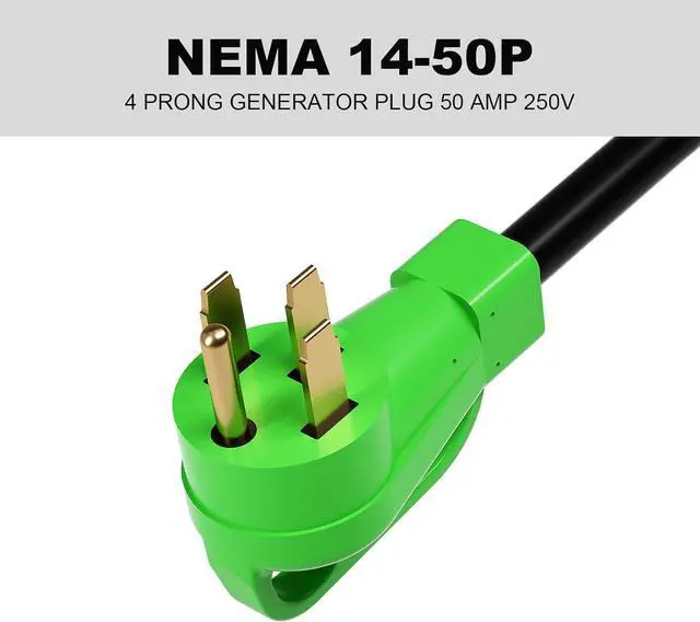 Alt view image 2 of 6 - oviitech NEMA 14-50P to L14-30R Generator Transfer Switch Adapter Cord,250V, SJTW 10AWG*3C,50Amp Male to 30Amp Female Generator Welder Dryer RV EV Adapter Cord, 1.5FT,Green