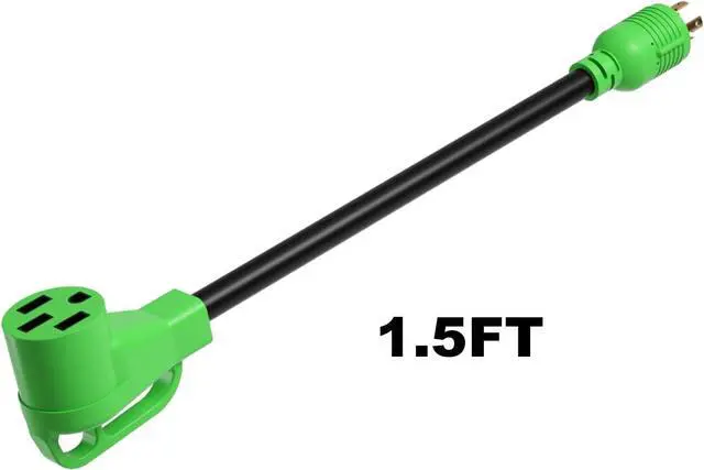 Alt view image 4 of 6 - oviitech NEMA L14-30P to 14-50R Generator Transfer Switch Adapter Cord,250V, SJTW 10AWG*3C,30Amp Male to 50Amp Female Generator Welder Dryer RV Adapter Cord, 1.5FT,Green