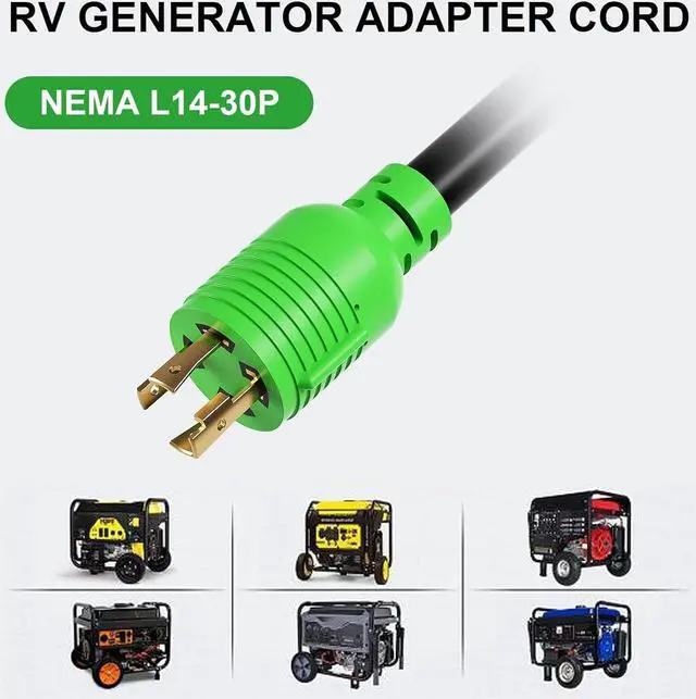 Alt view image 2 of 6 - oviitech NEMA L14-30P to 14-50R Generator Transfer Switch Adapter Cord,250V, SJTW 10AWG*3C,30Amp Male to 50Amp Female Generator Welder Dryer RV Adapter Cord, 1.5FT,Green