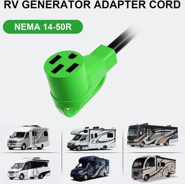 Alt view image 3 of 6 - oviitech NEMA L14-30P to 14-50R Generator Transfer Switch Adapter Cord,250V, SJTW 10AWG*3C,30Amp Male to 50Amp Female Generator Welder Dryer RV Adapter Cord, 1.5FT,Green