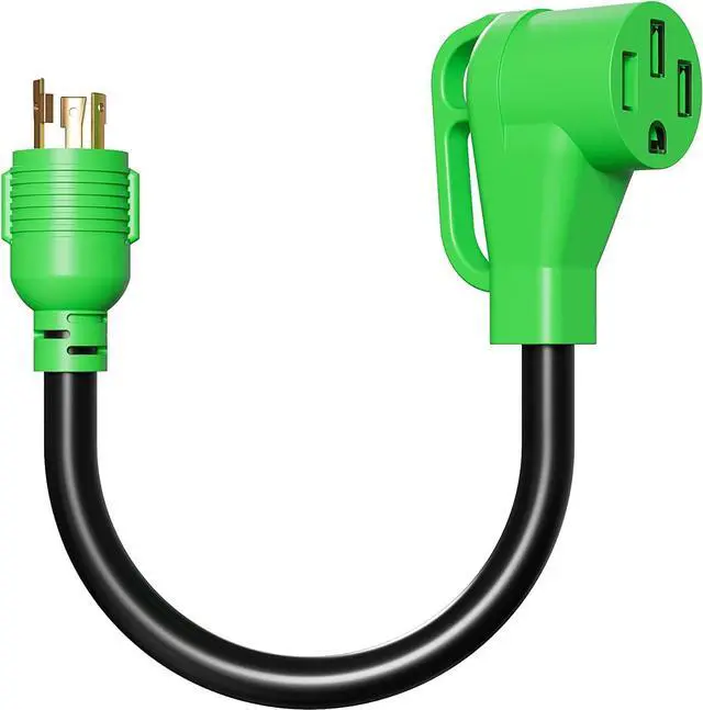 Main image of oviitech NEMA L5-30P to NEMA 14-50R RV Generator Adapter Power Cord, 250V, SJTW 10AWG*3C,30Amp Male to 50Amp Female Generator Conversion Adapter, Outdoor RV Camping, 1.5Ft, Green