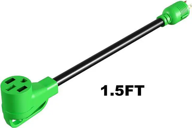 Alt view image 4 of 6 - oviitech NEMA L5-30P to NEMA 14-50R RV Generator Adapter Power Cord, 250V, SJTW 10AWG*3C,30Amp Male to 50Amp Female Generator Conversion Adapter, Outdoor RV Camping, 1.5Ft, Green